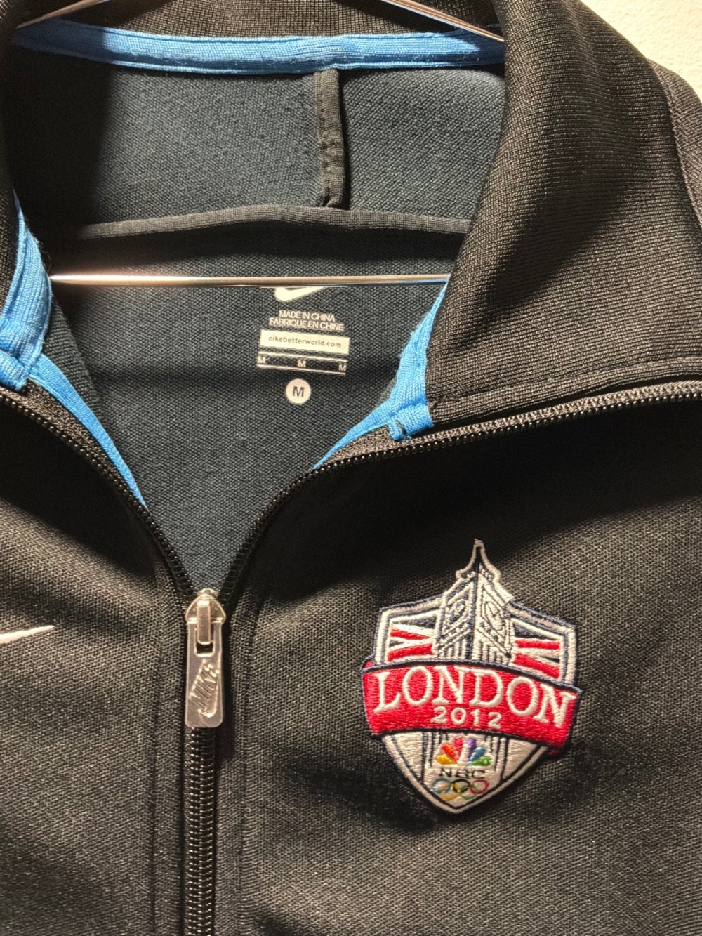 Rare Nike 2012 London Olympics NBC Media Staff Travk Jacket Black/Blue Size M